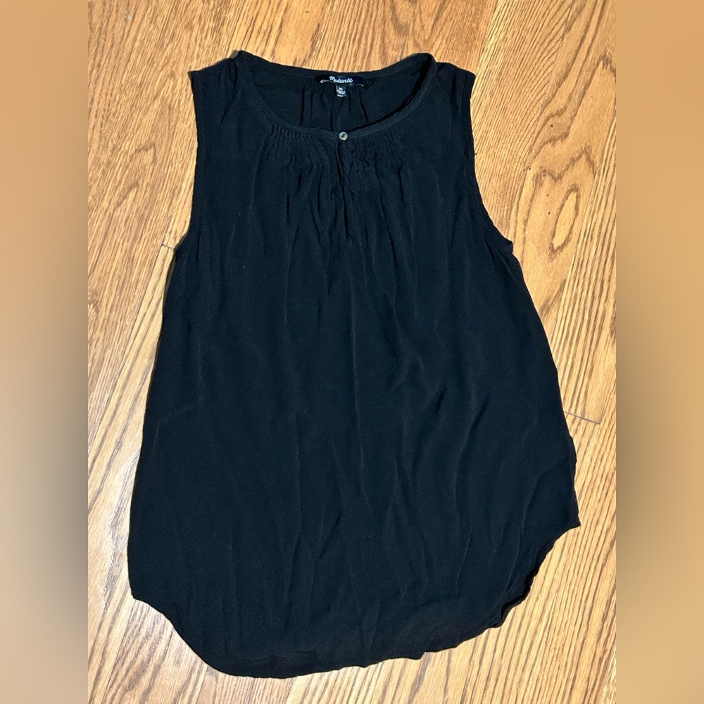 Madewell Memory Keyhole Black Tank Top - Picture 2 of 8